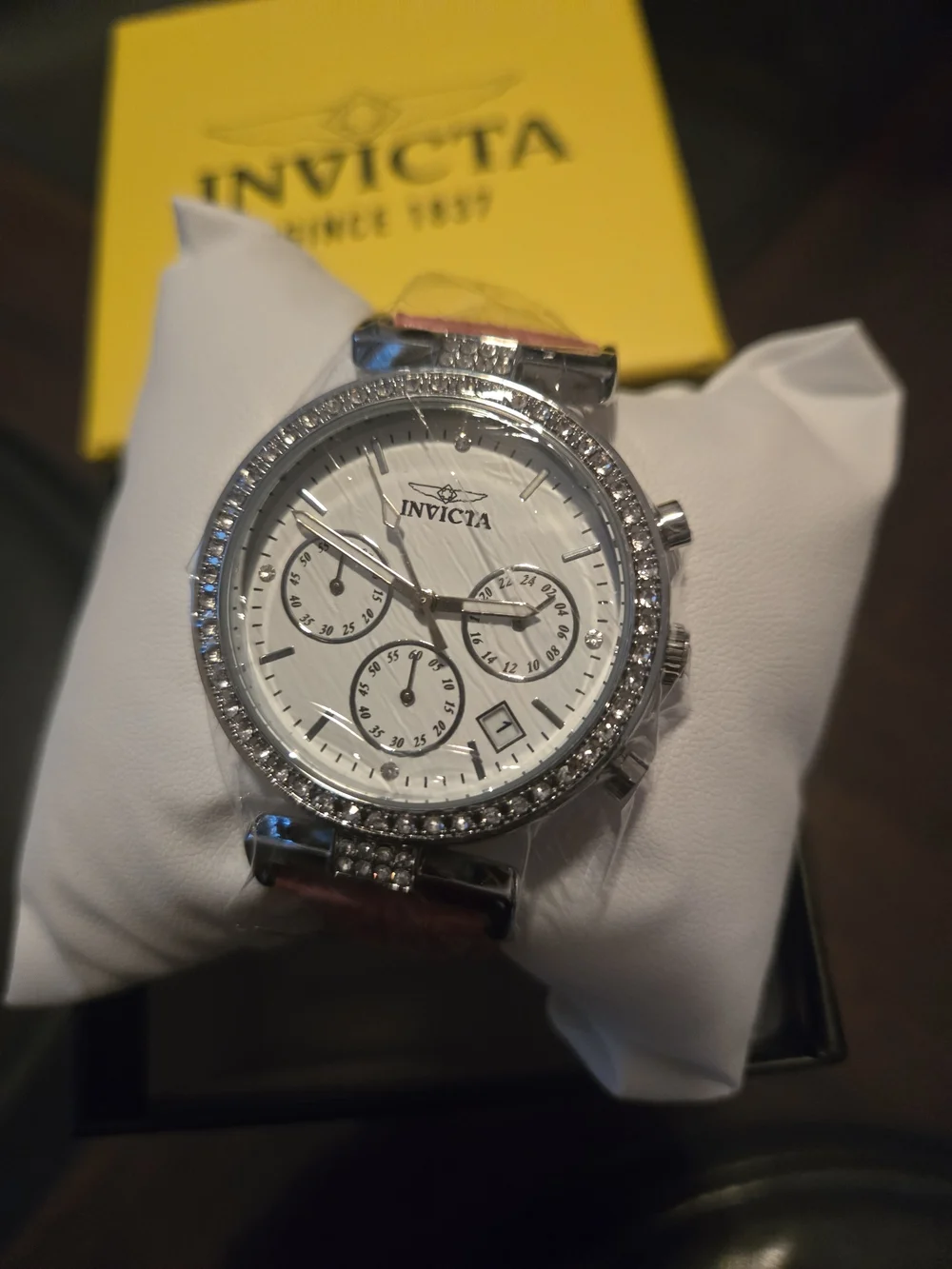70369 Invicta Celestial Lady Silver Case Pink Leather Band 38mm